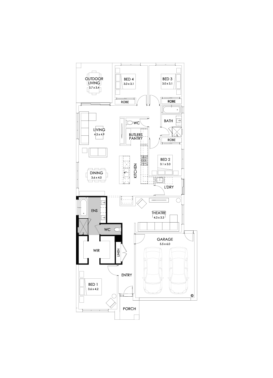 26  Floor Floorplan (Bath to ensuite - Flipped)