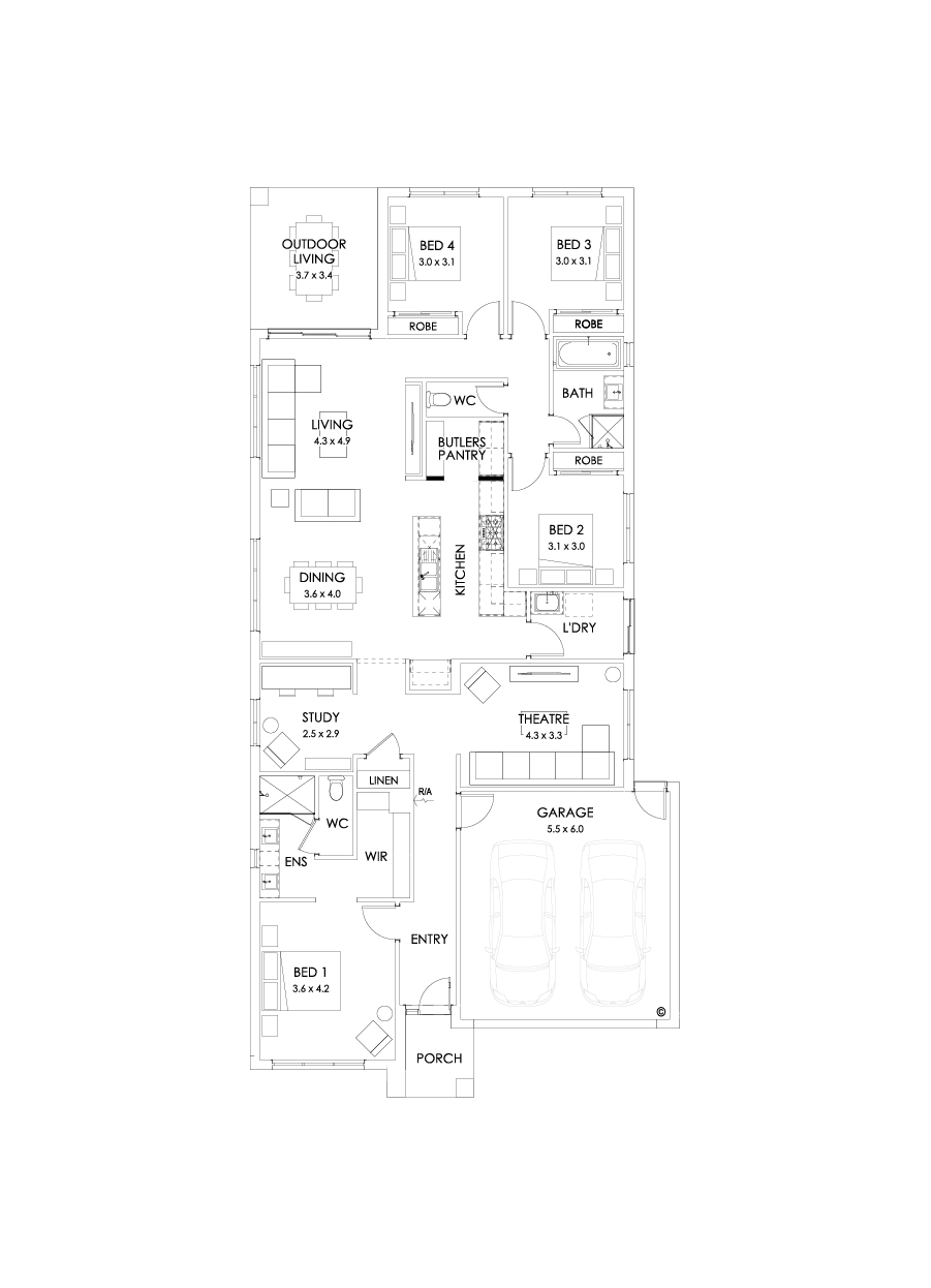 26  Floor Floorplan (Butler's pantry - Included - Flipped)