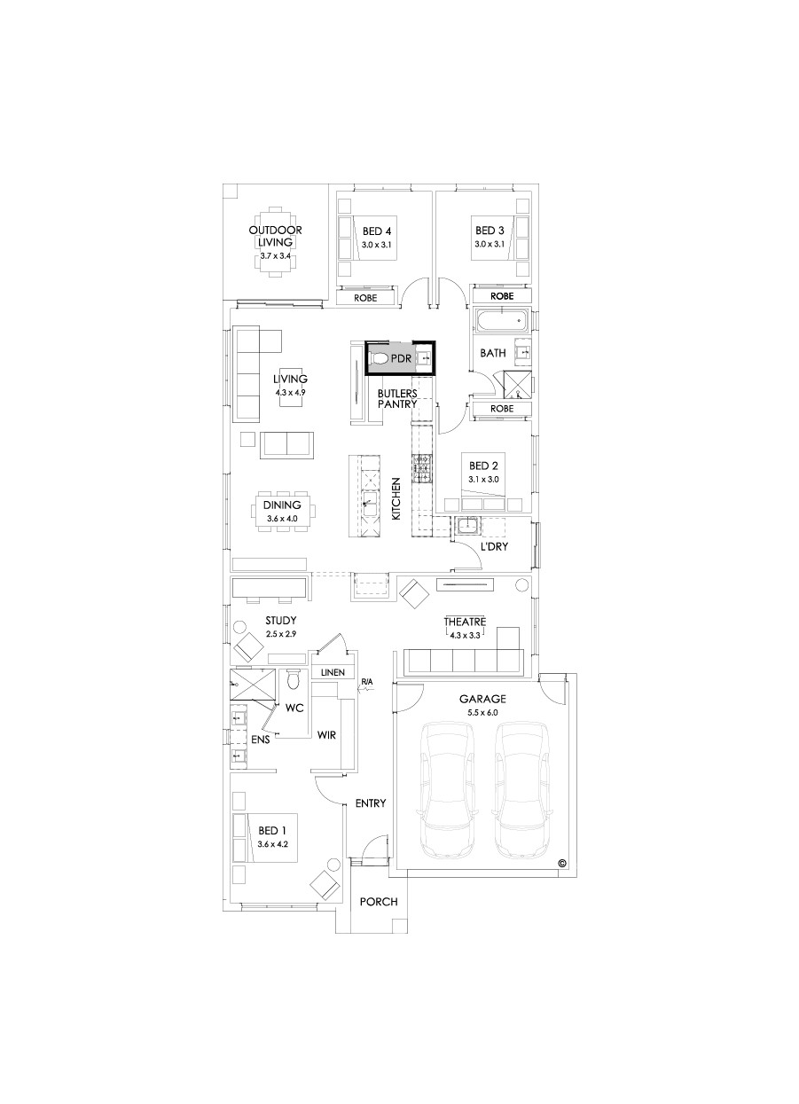 26  Floor Floorplan (Powder room - Flipped)