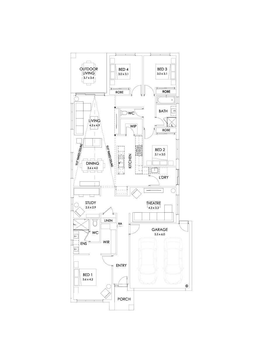 26  Floor Floorplan (Raked ceiling - Flipped)