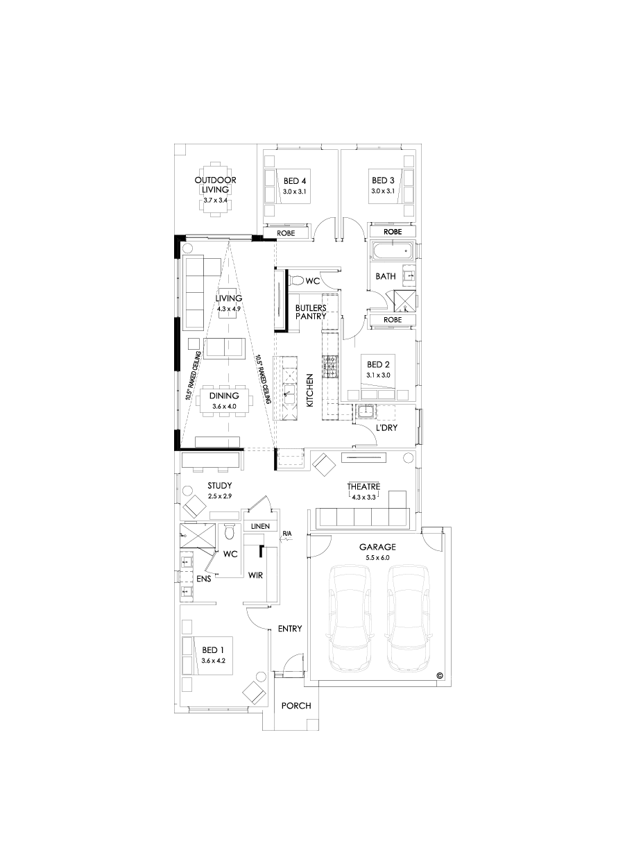 26  Floor Floorplan (Raked ceiling - Flipped)