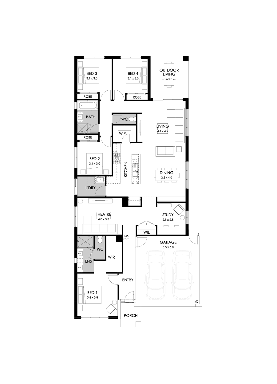 26  Floor Floorplan (Rear flip - Flipped)