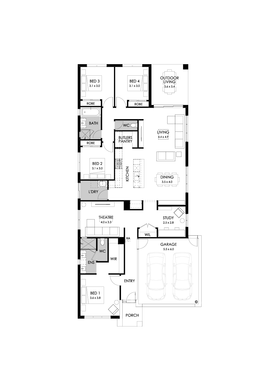 26  Floor Floorplan (Rear flip - Flipped)