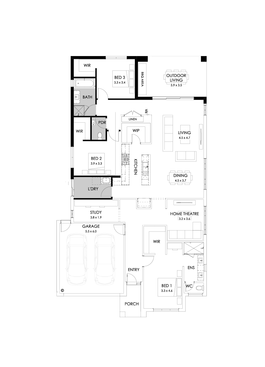 27  Floor Floorplan (3 bedrooms)