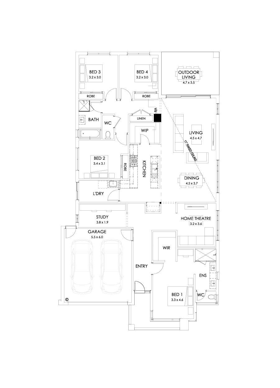 27  Floor Floorplan (Skillion raked ceiling)