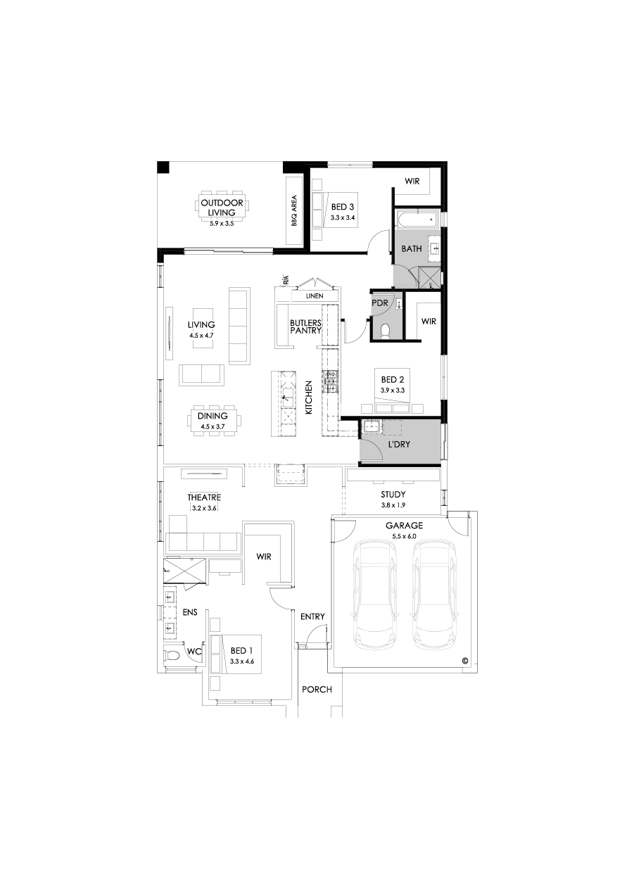 27  Floor Floorplan (3 bedrooms - Flipped)