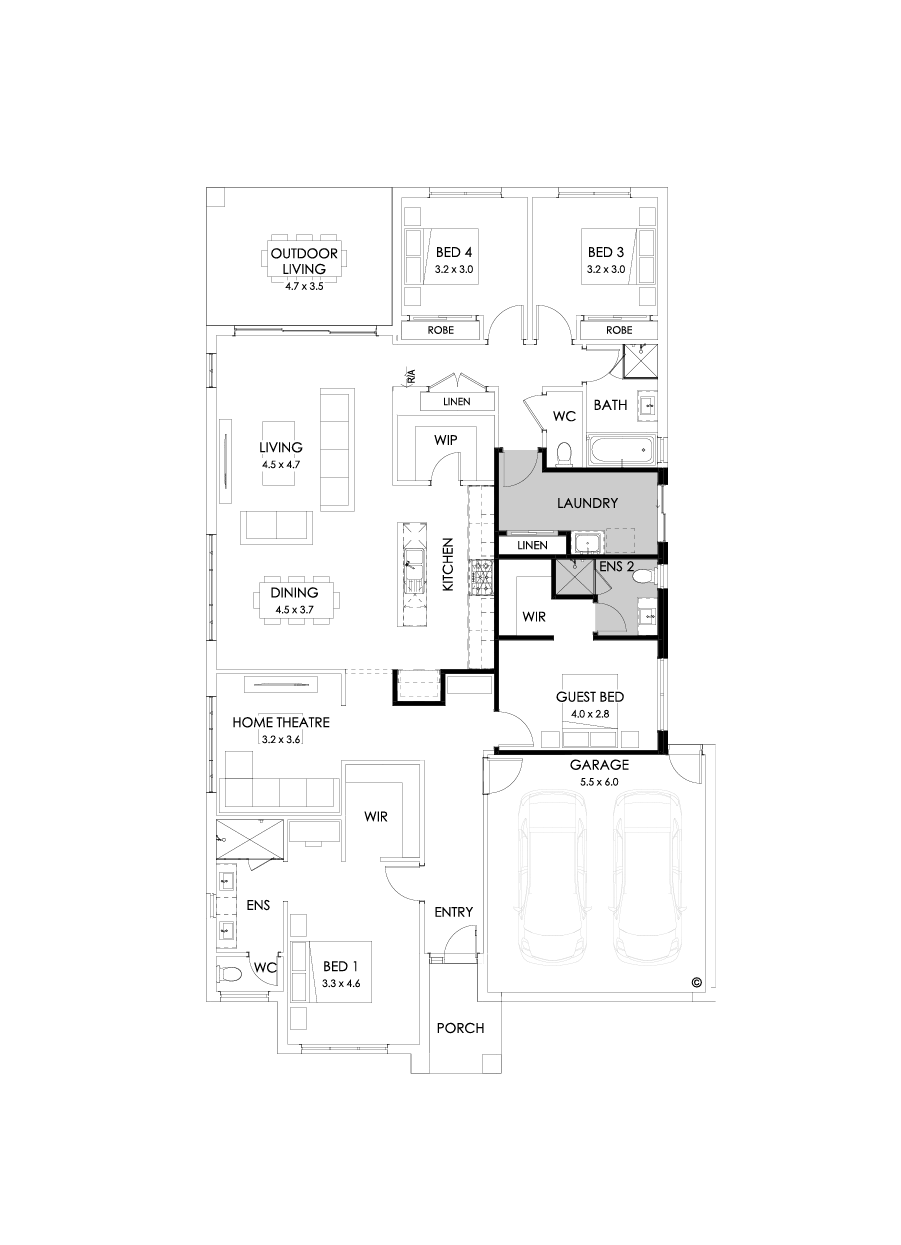 27  Floor Floorplan (Additional ensuite - Flipped)