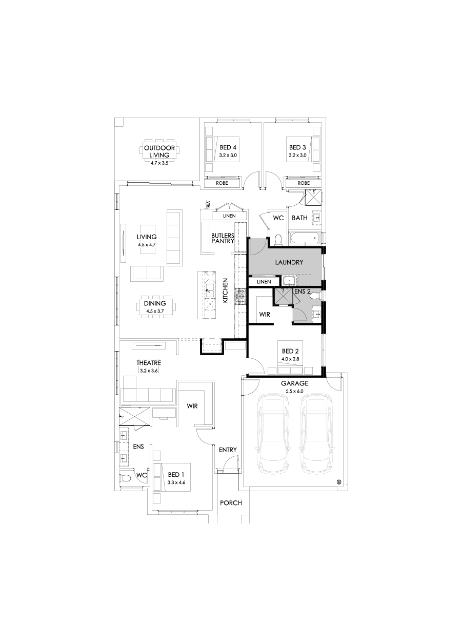 27  Floor Floorplan (Additional ensuite - Flipped)