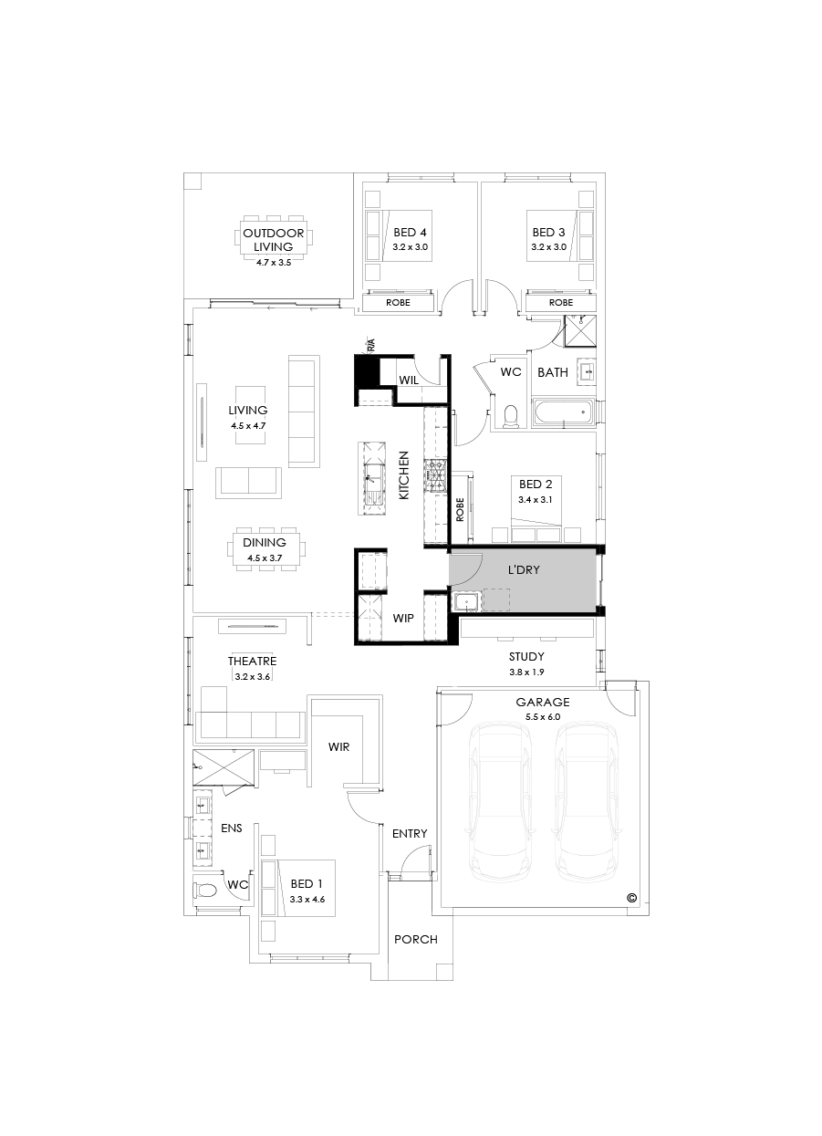 27  Floor Floorplan (Alternate kitchen - Flipped)