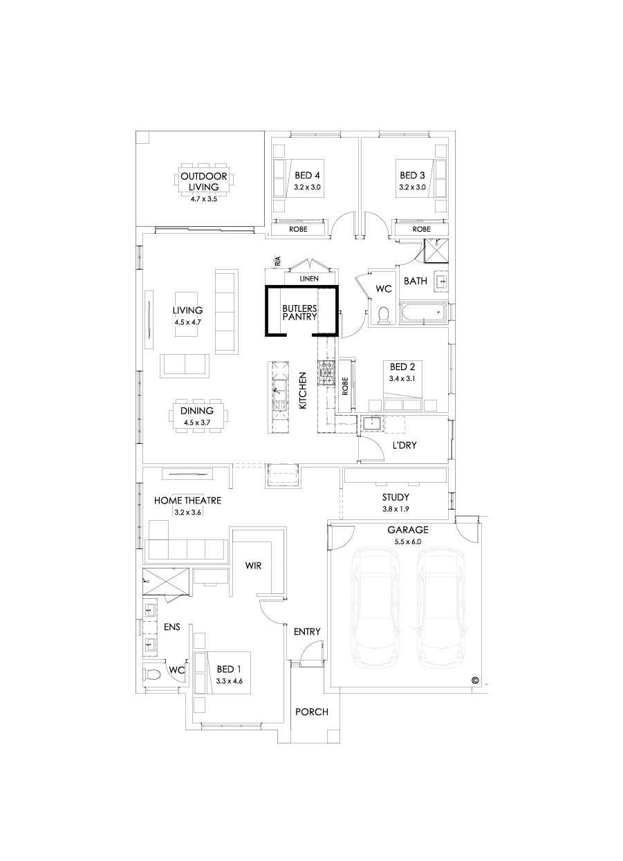 27  Floor Floorplan (Butler's pantry - Included - Flipped)