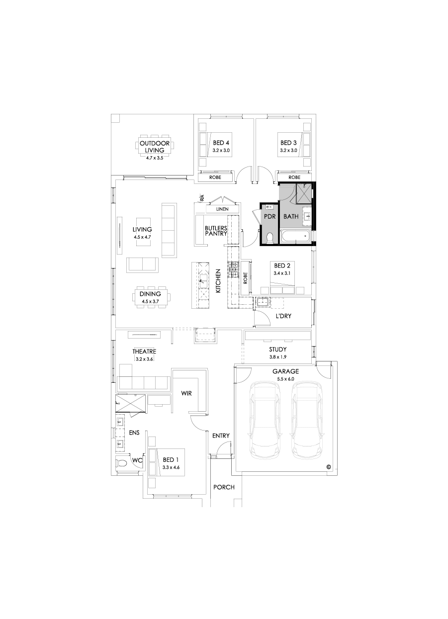 27  Floor Floorplan (Powder room - Flipped)