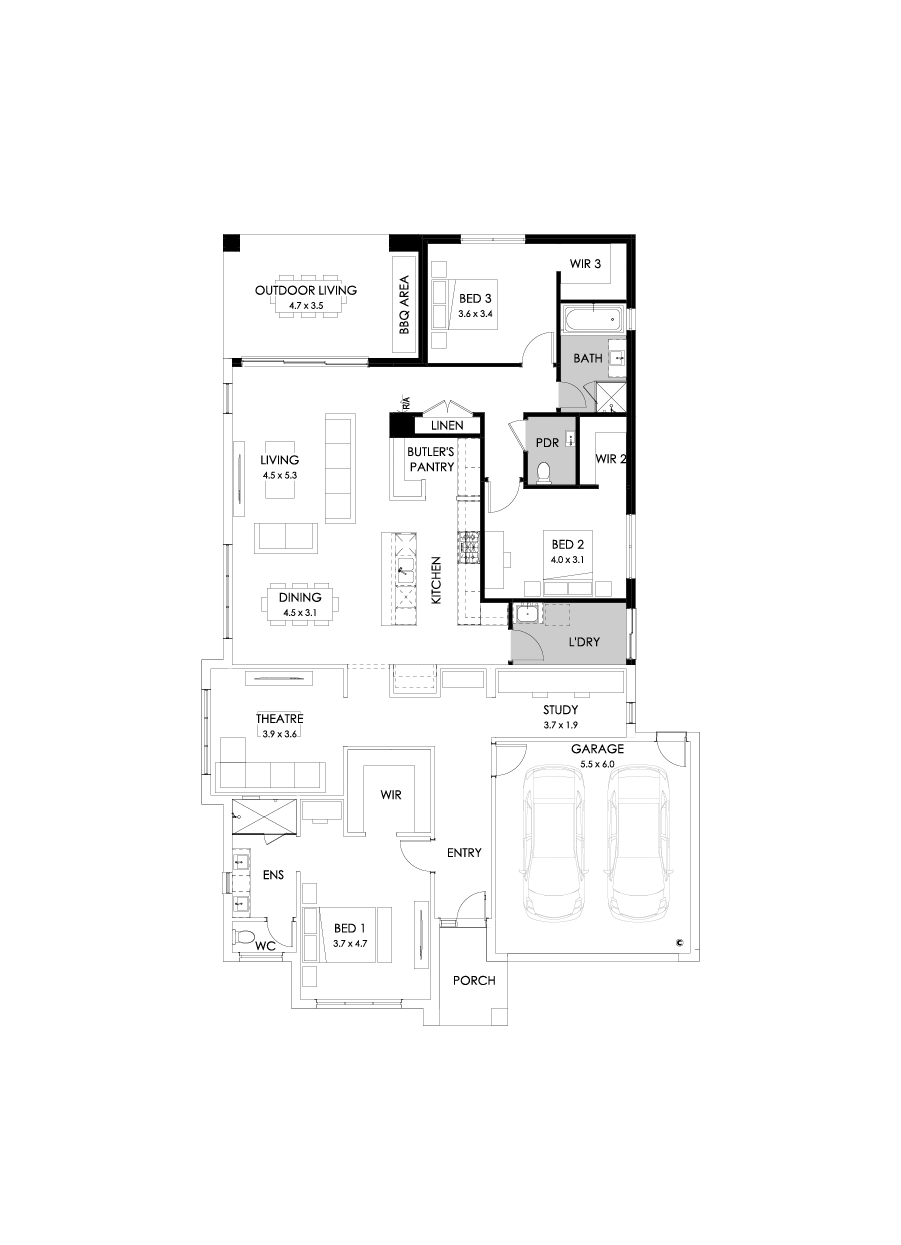 28  Floor Floorplan (3 bedrooms - Flipped)