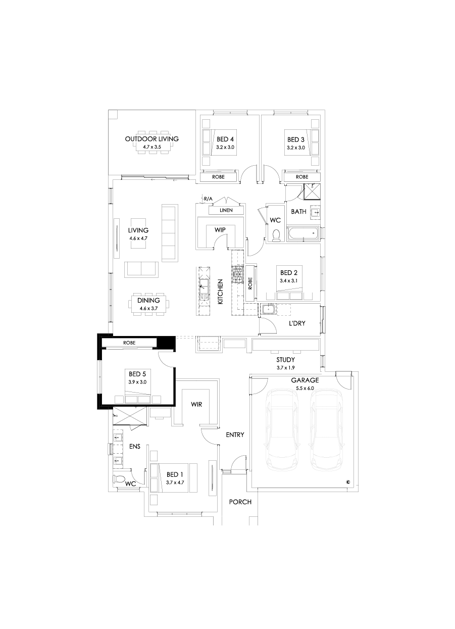28  Floor Floorplan (5th bedroom - Flipped)