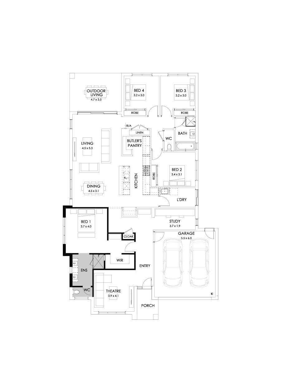 28  Floor Floorplan (Alternate theatre - Flipped)