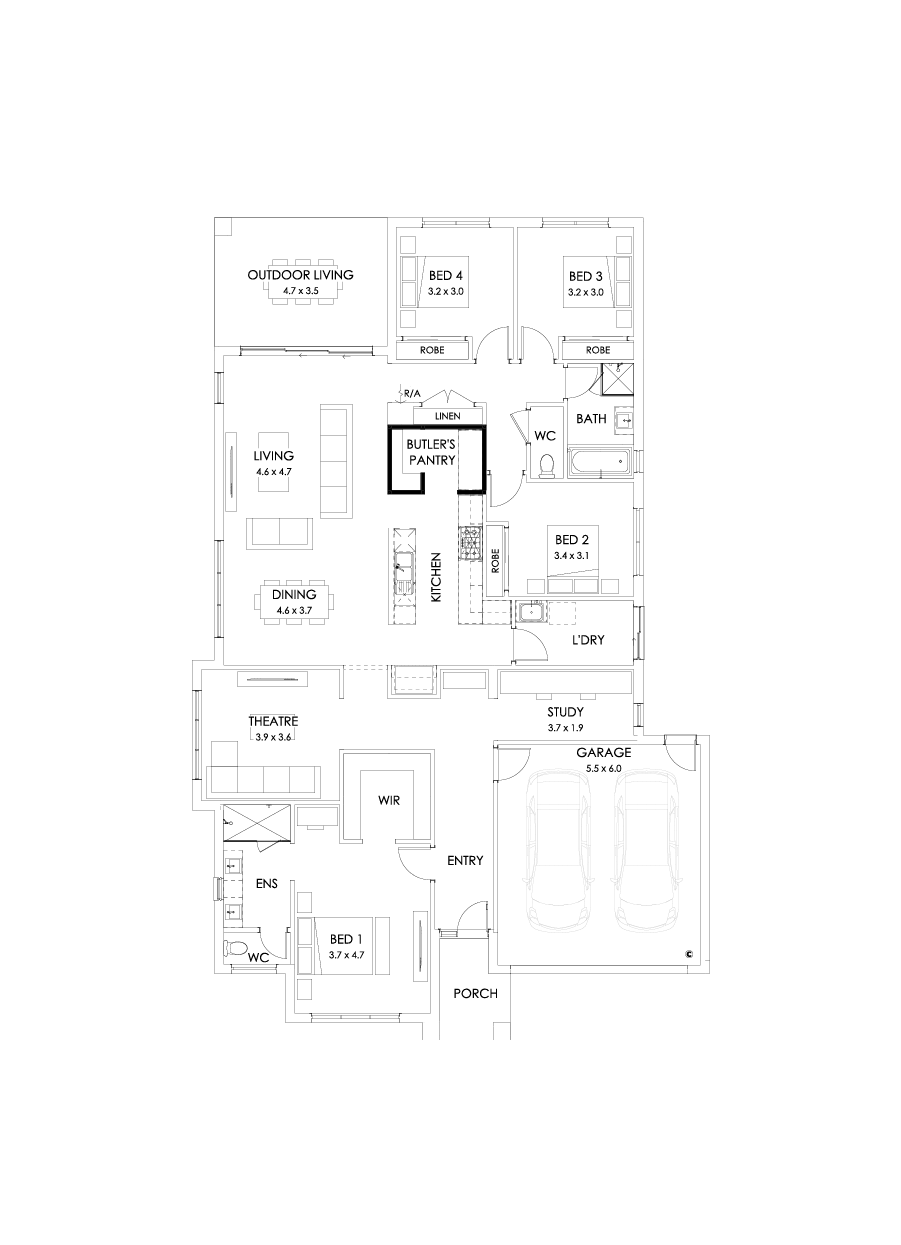 28  Floor Floorplan (Butler's pantry - Included - Flipped)