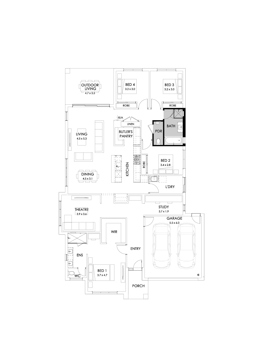 28  Floor Floorplan (Powder room - Flipped)