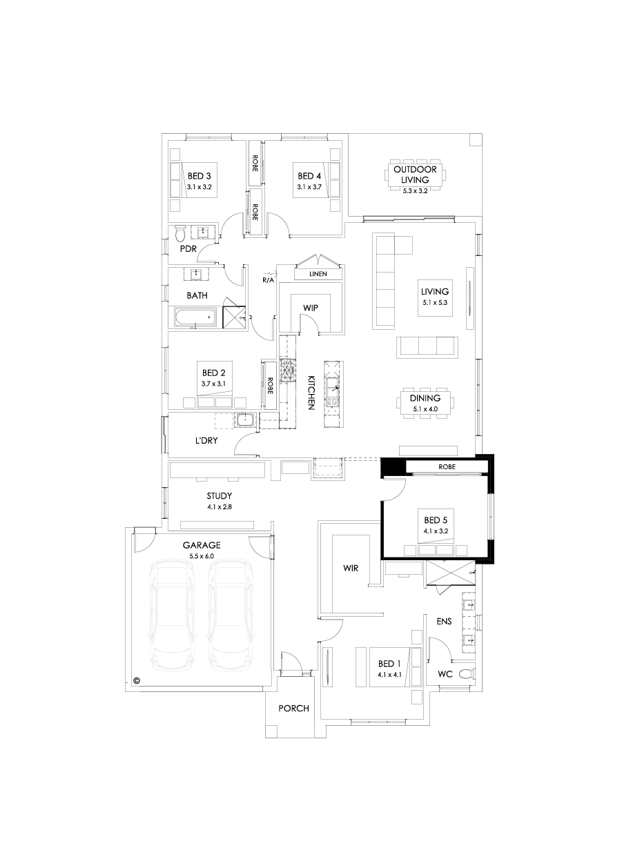 32  Floor Floorplan (5th bedroom)