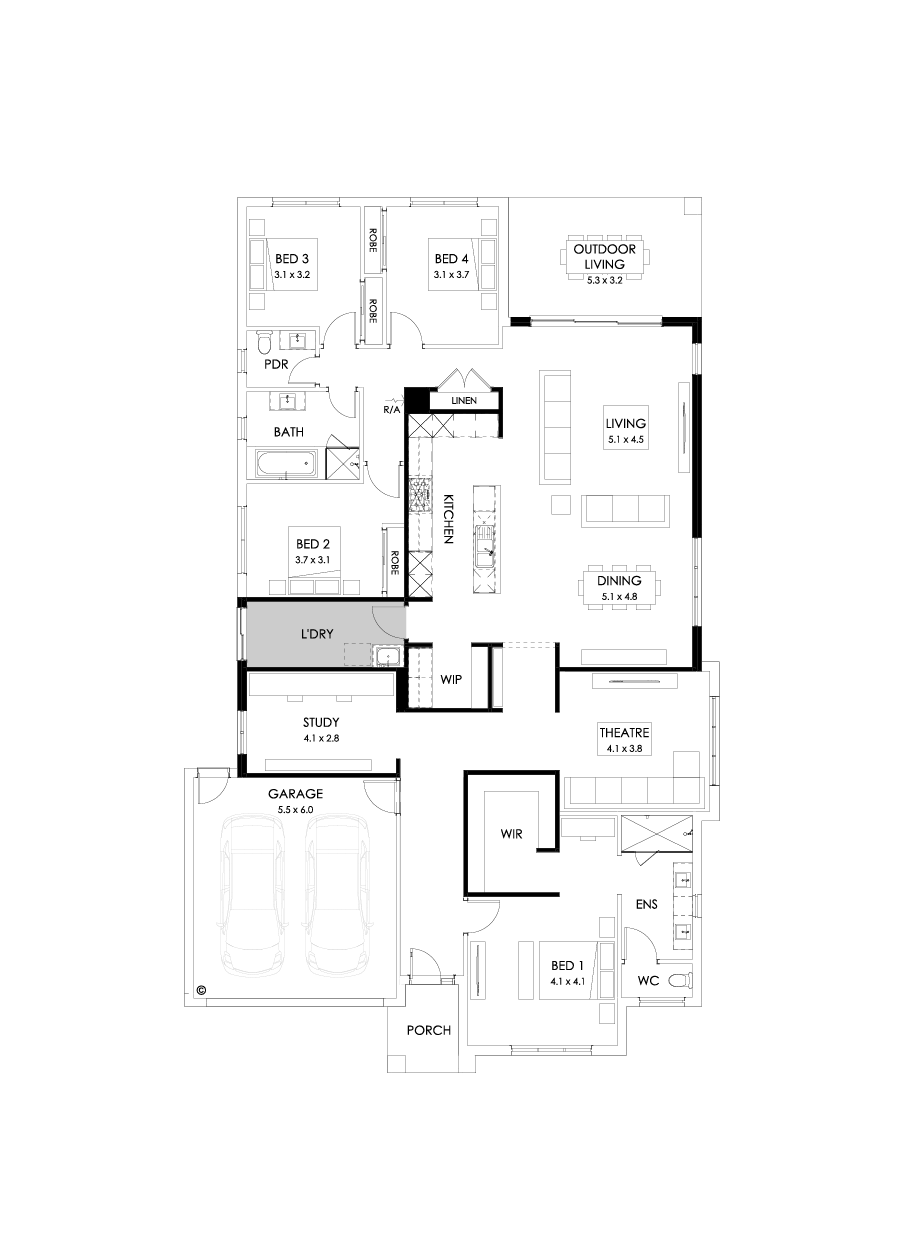 32  Floor Floorplan (Alternate Kitchen)