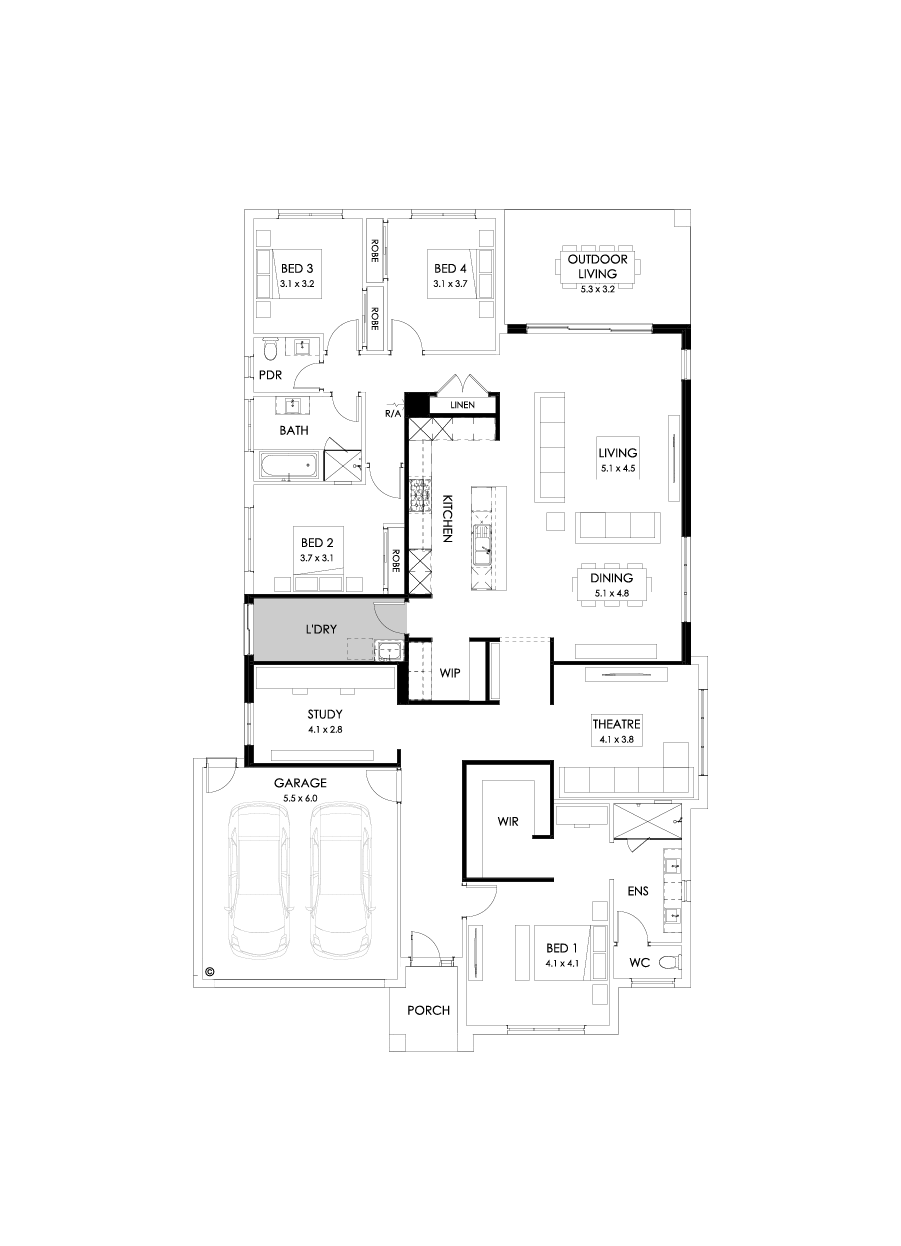 32  Floor Floorplan (Alternate Kitchen)