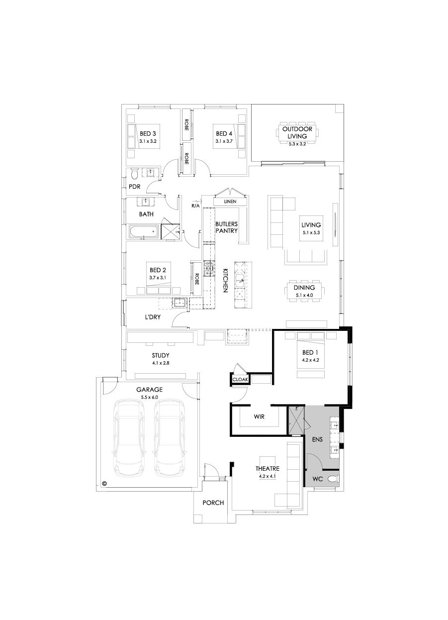 32  Floor Floorplan (Alternate theatre)