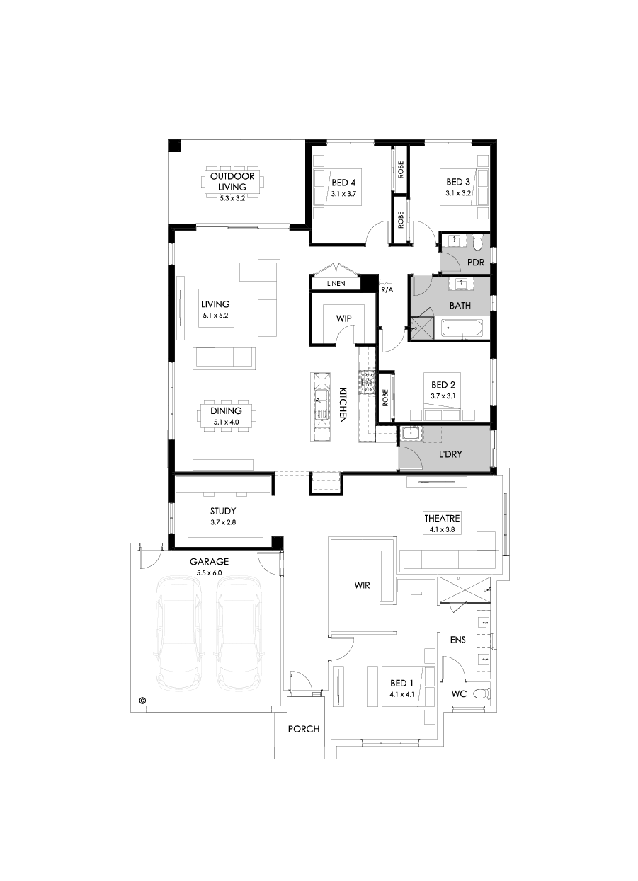 32  Floor Floorplan (Rear flip)