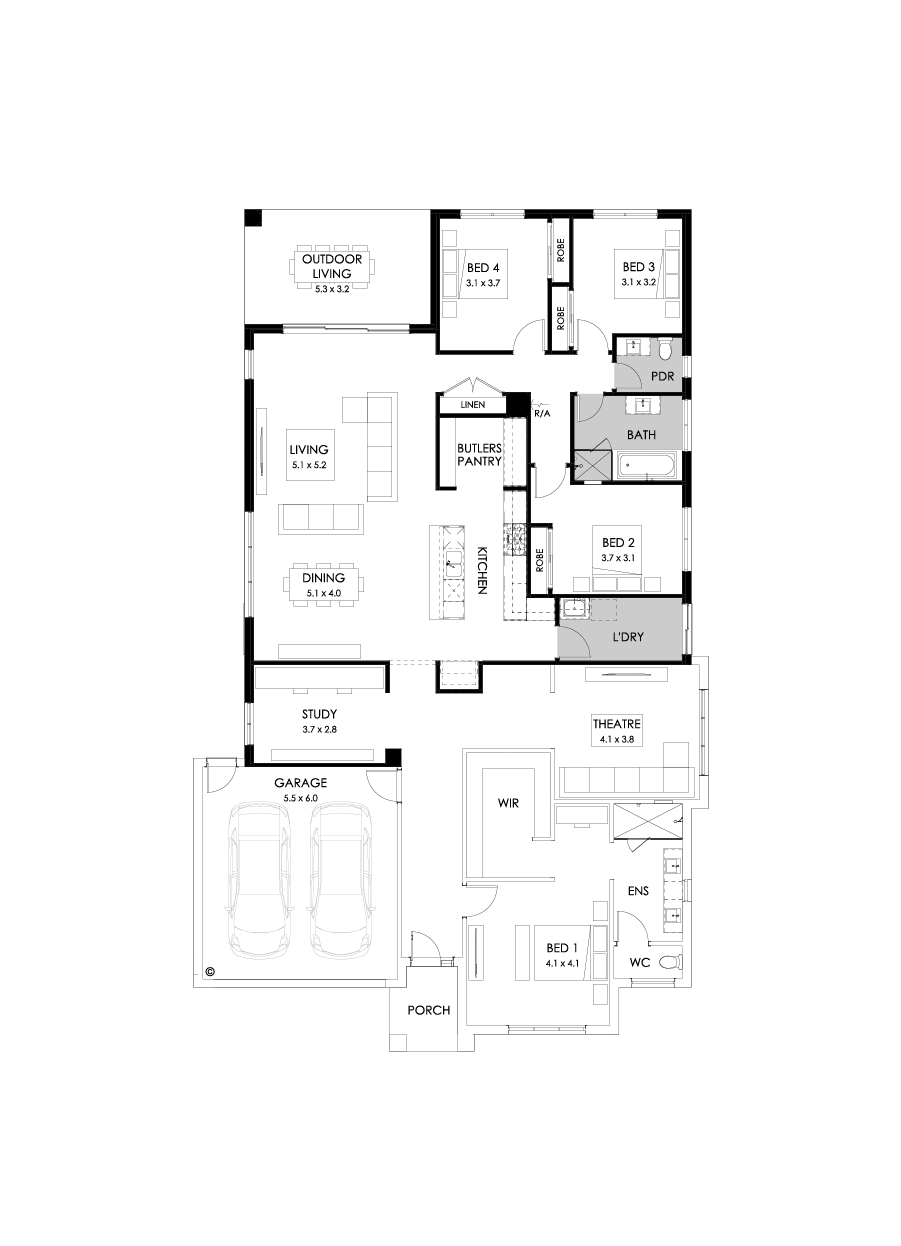 32  Floor Floorplan (Rear flip)