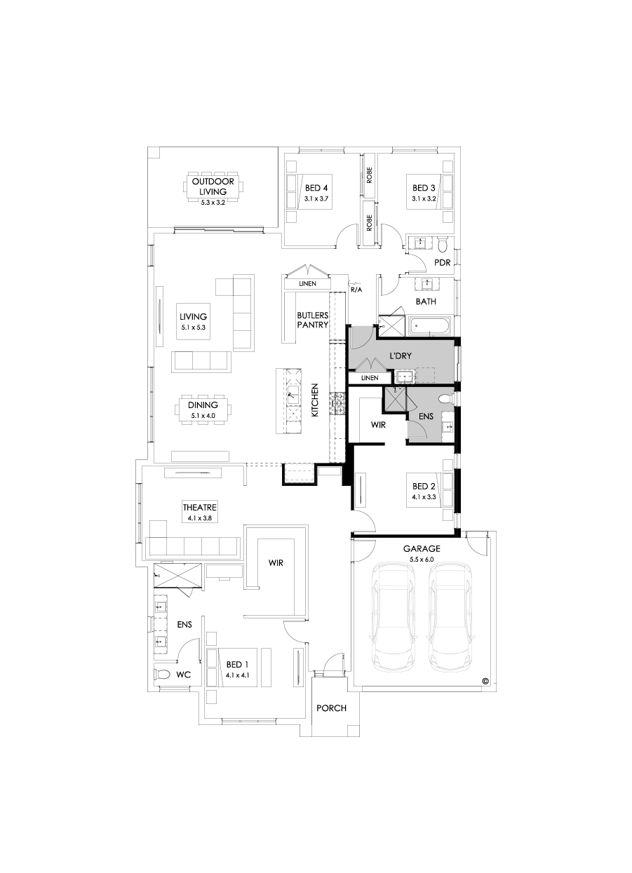 32  Floor Floorplan (Additional ensuite - Flipped)