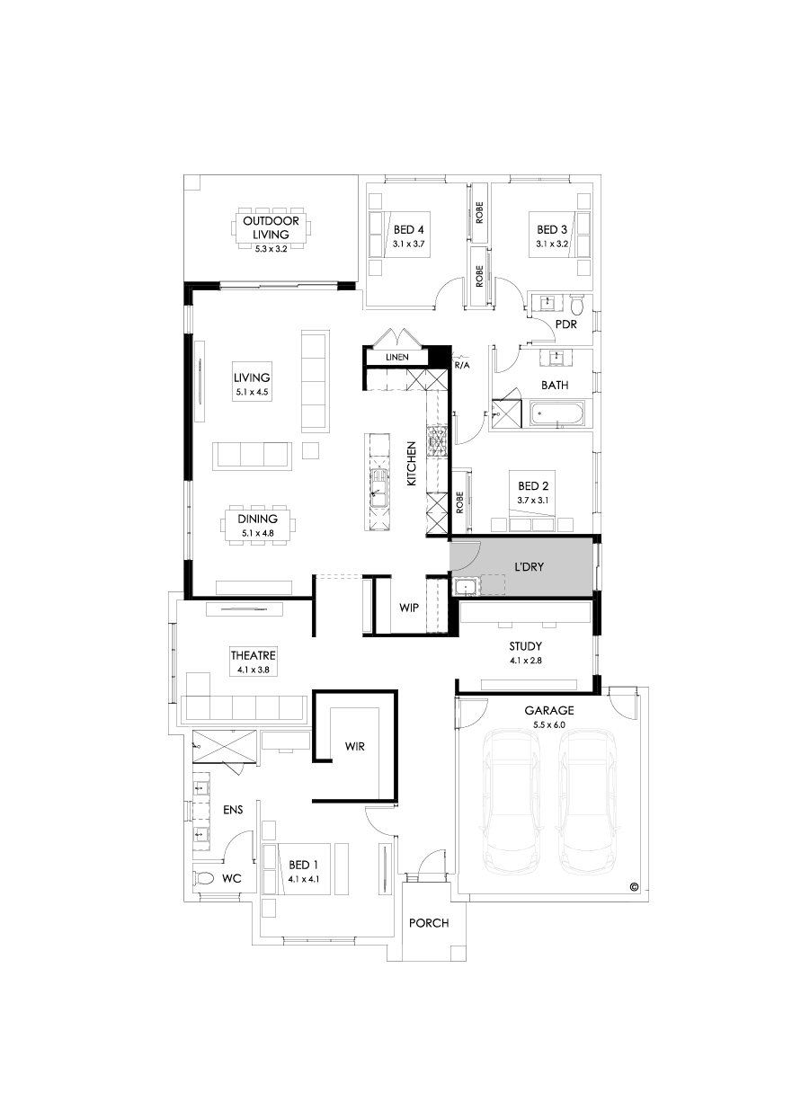 32  Floor Floorplan (Alternate Kitchen - Flipped)