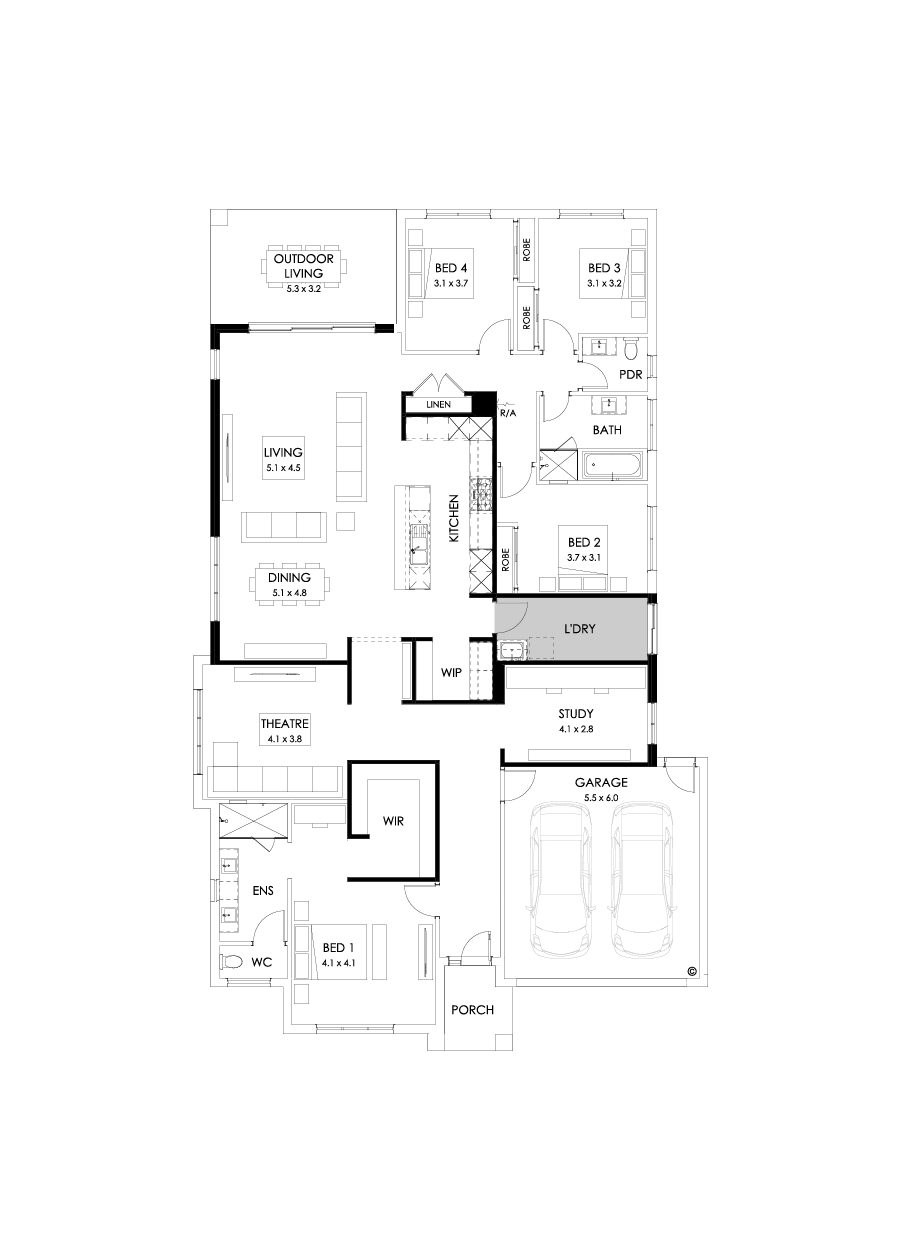 32  Floor Floorplan (Alternate Kitchen - Flipped)