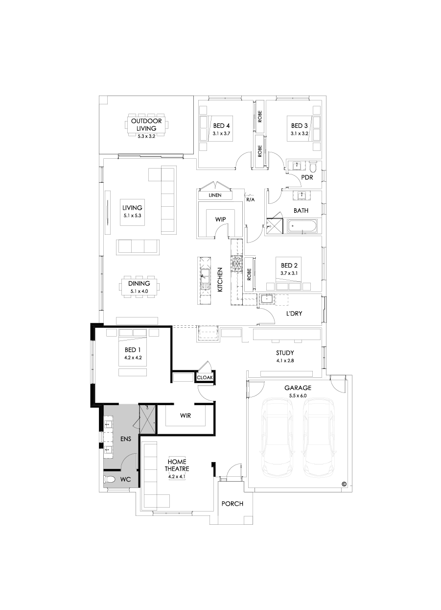 32  Floor Floorplan (Alternate theatre - Flipped)