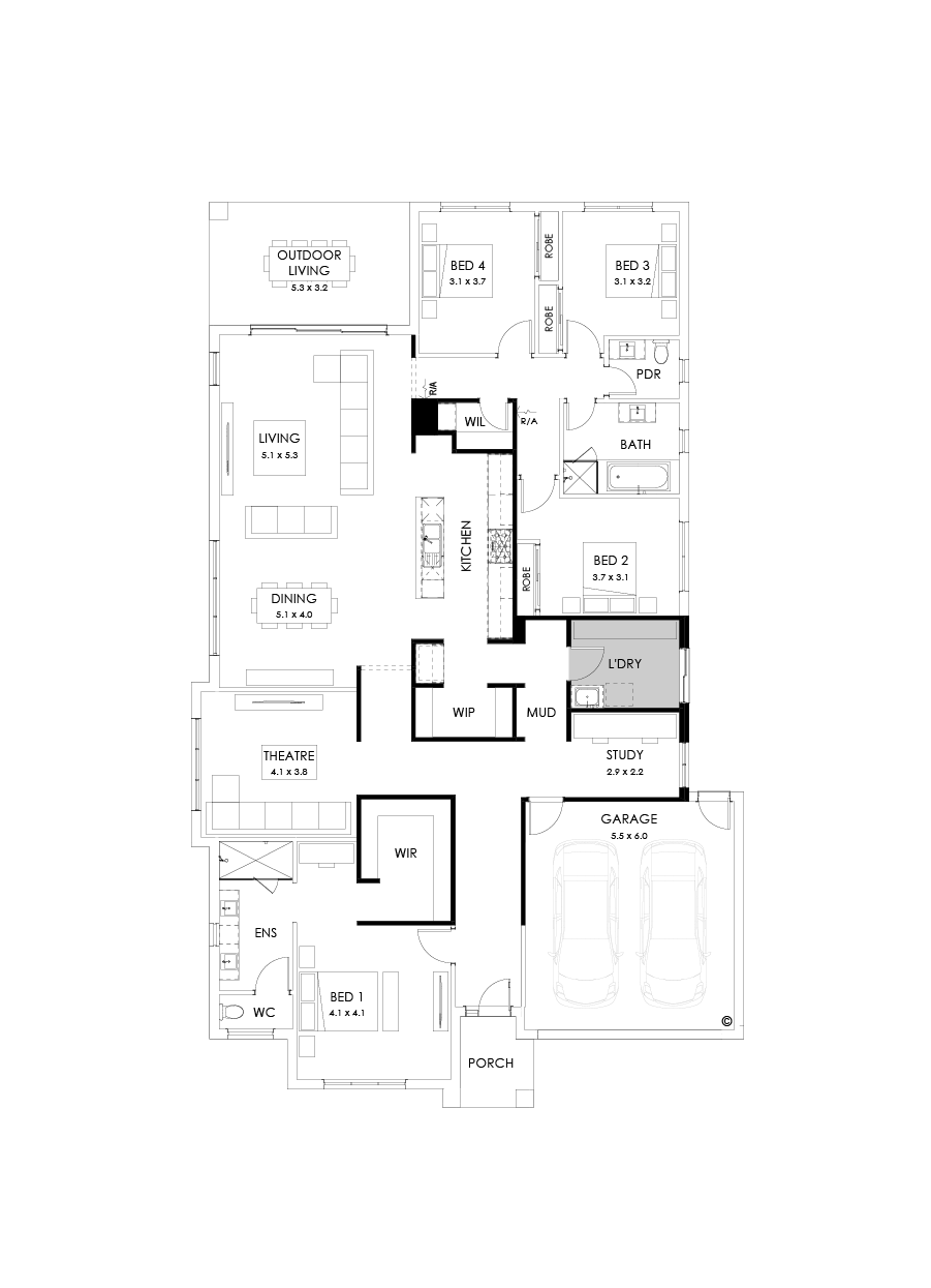 32  Floor Floorplan (Mud room - Flipped)