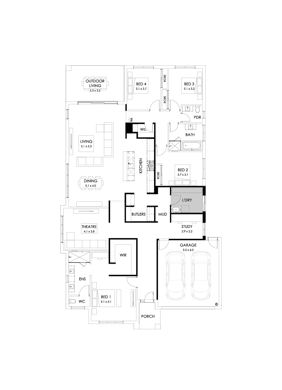 32  Floor Floorplan (Mud room - Flipped)