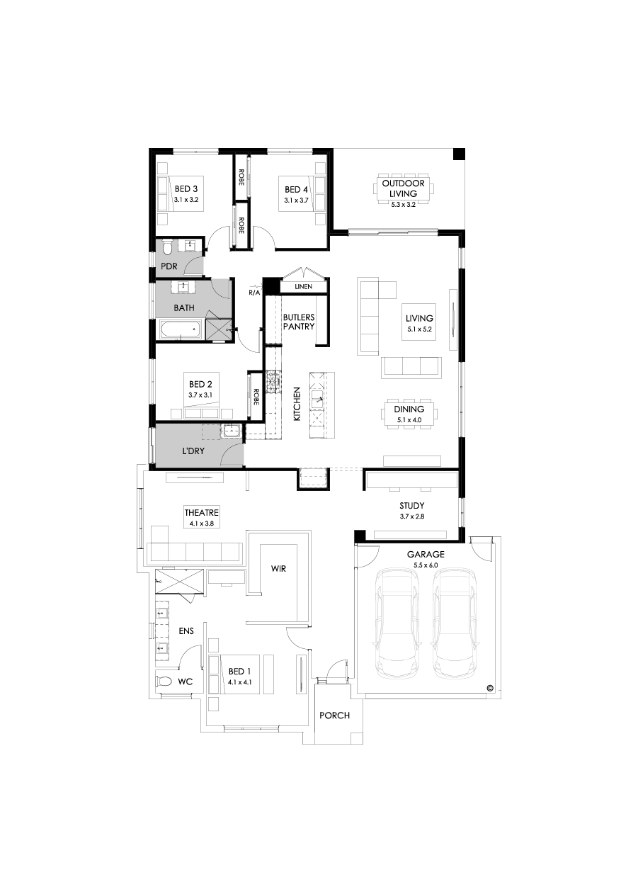 32  Floor Floorplan (Rear flip - Flipped)