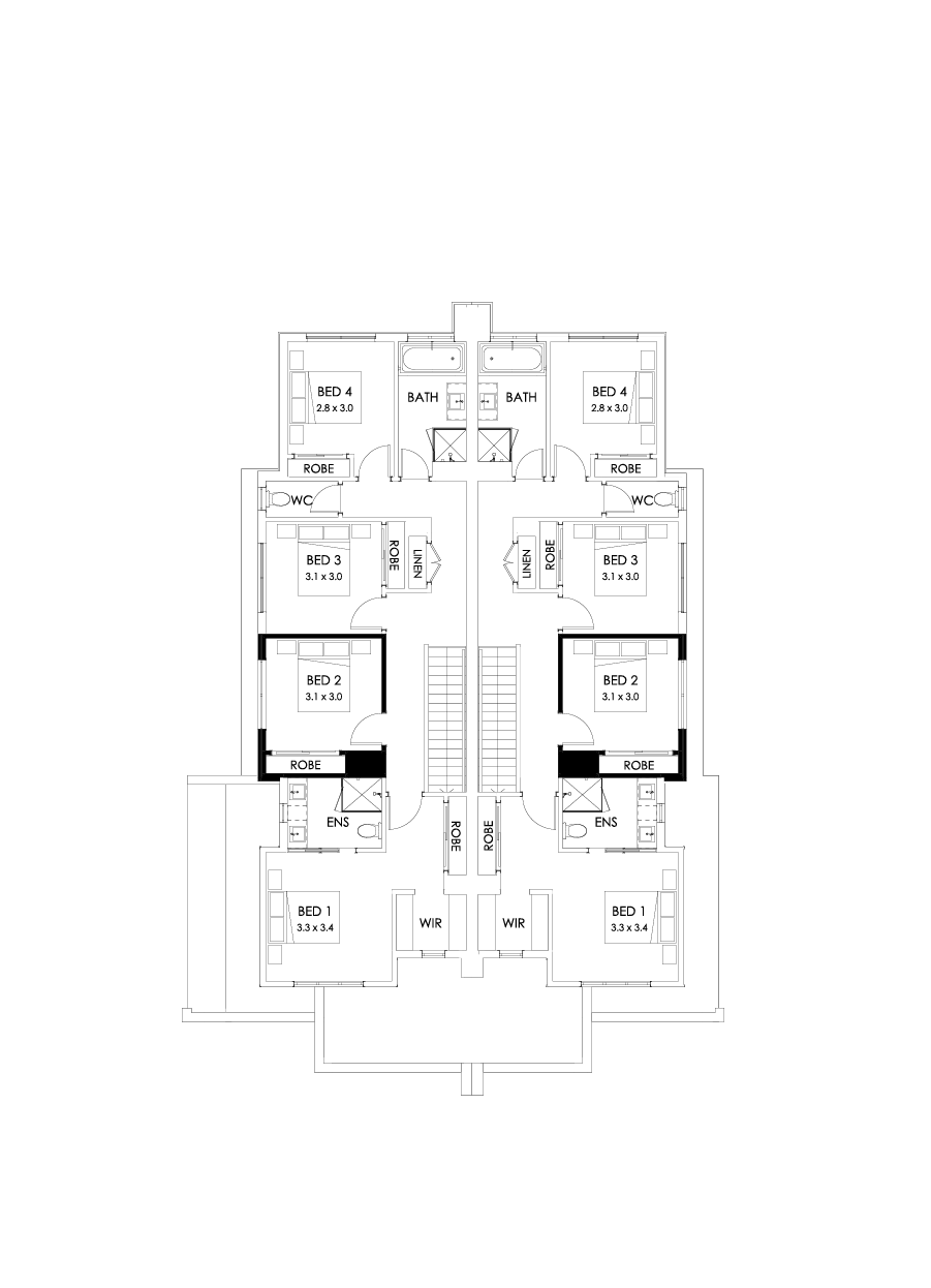 23 & 22 First Floor Floorplan (Alternate kitchen)