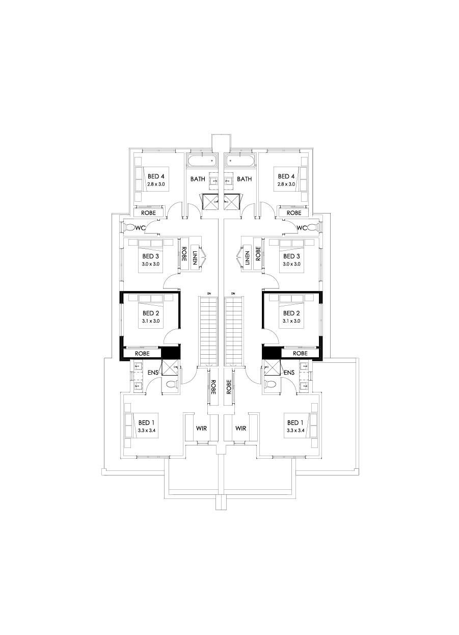 23 & 22 First Floor Floorplan (Alternate kitchen)