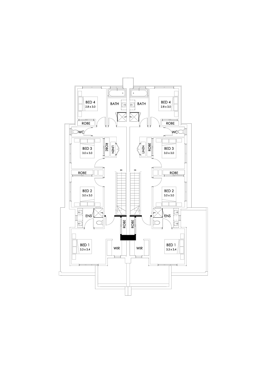 23 & 22 First Floor Floorplan (Alternate staircase)