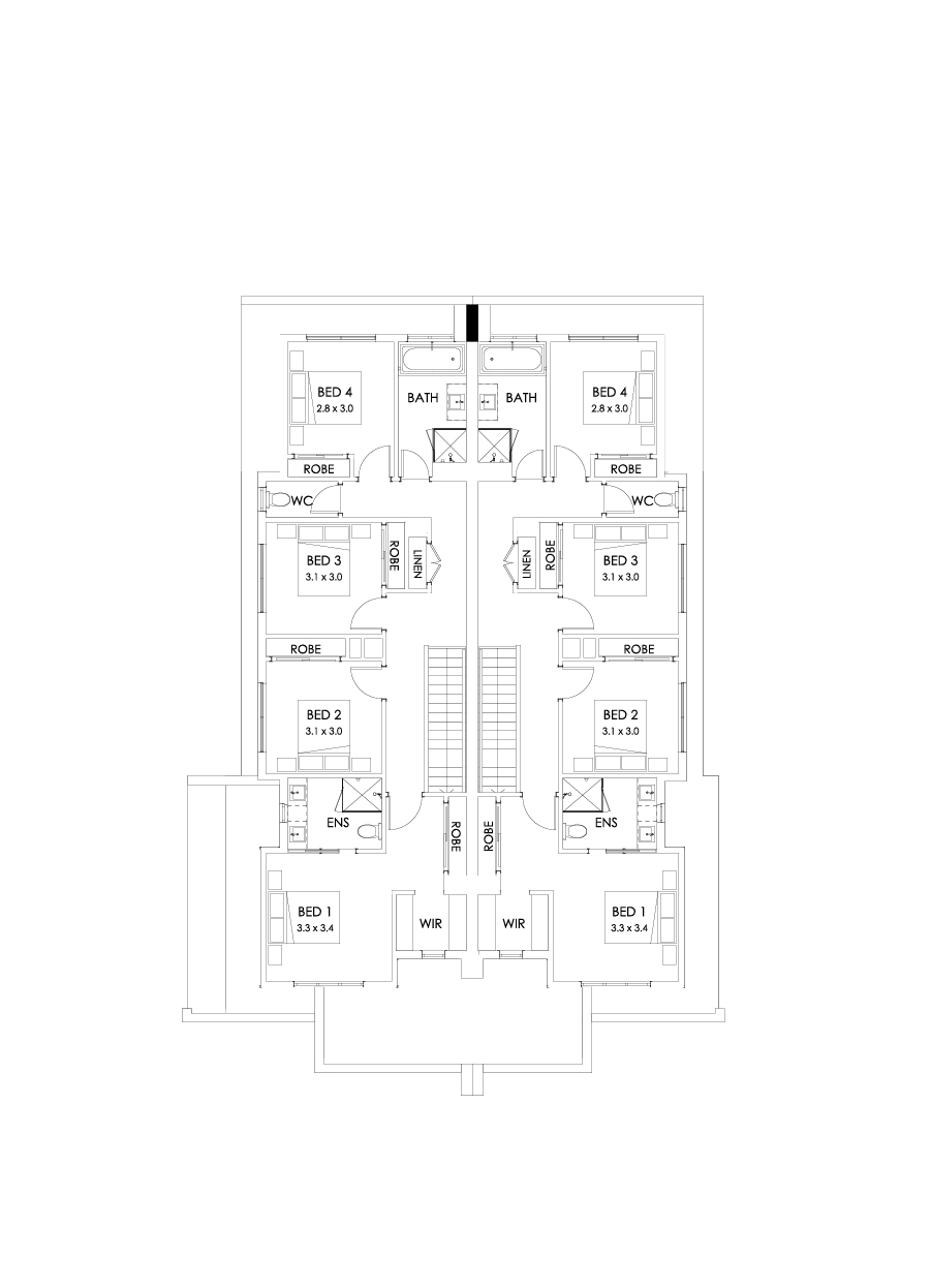 23 & 22 First Floor Floorplan (Larger living)