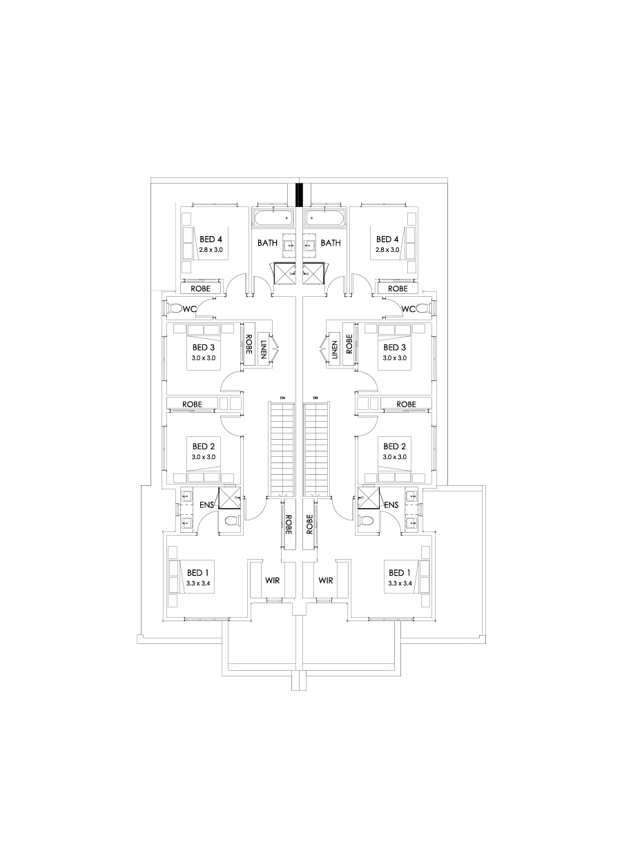23 & 22 First Floor Floorplan (Larger living)