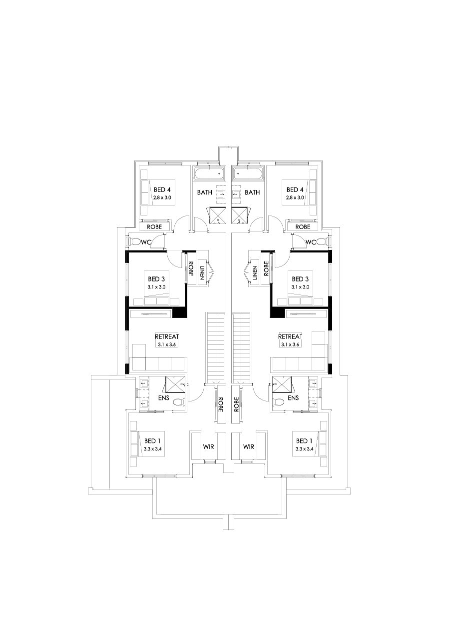 23 & 22 First Floor Floorplan (Retreat ILO bedroom)