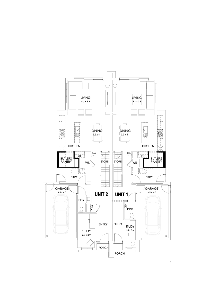 23 & 22 Ground Floor Floorplan (Butler’s pantry)