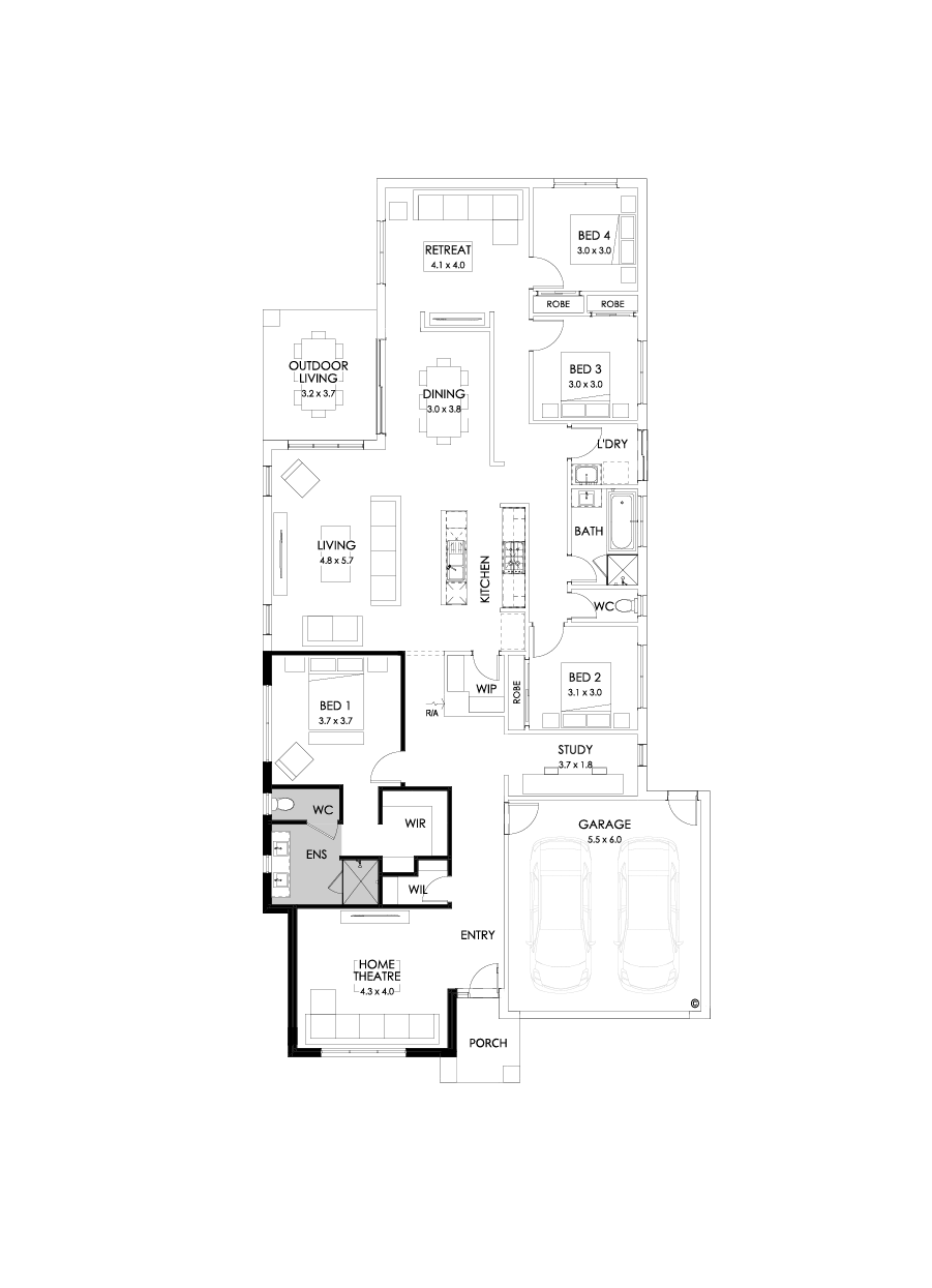 29  Floor Floorplan (Alternate theatre - Flipped)