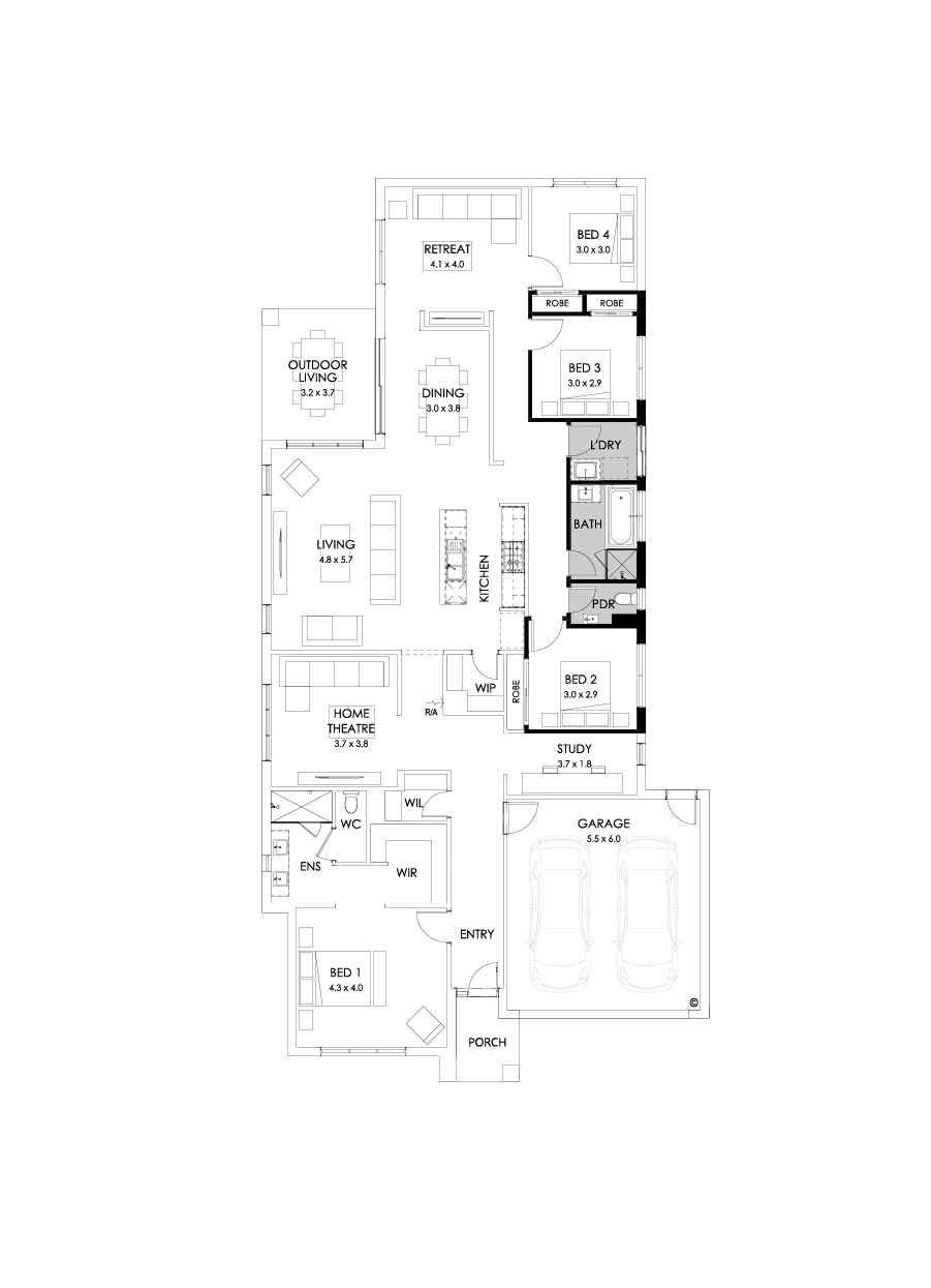 29  Floor Floorplan (Powder room - Flipped)