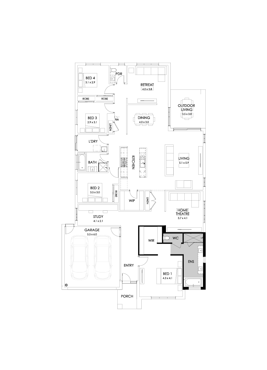 32  Floor Floorplan (Bath to ensuite)