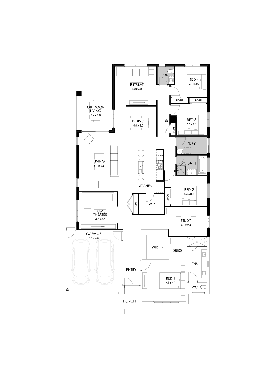32  Floor Floorplan (Rear Flip)