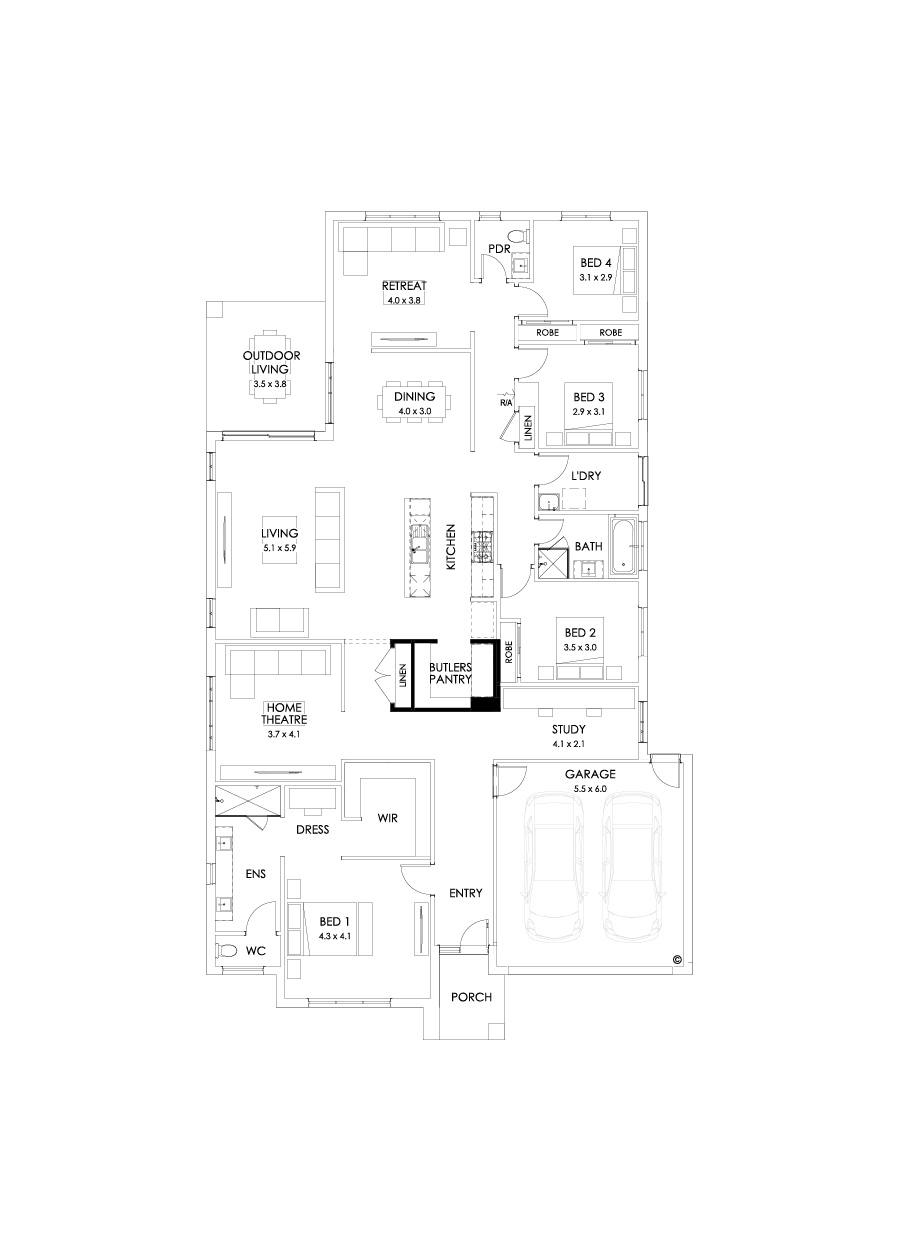 32  Floor Floorplan (Butler's pantry - Flipped)