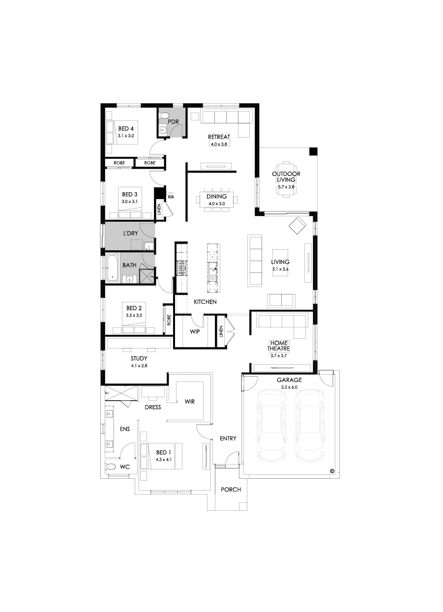 32  Floor Floorplan (Rear Flip - Flipped)
