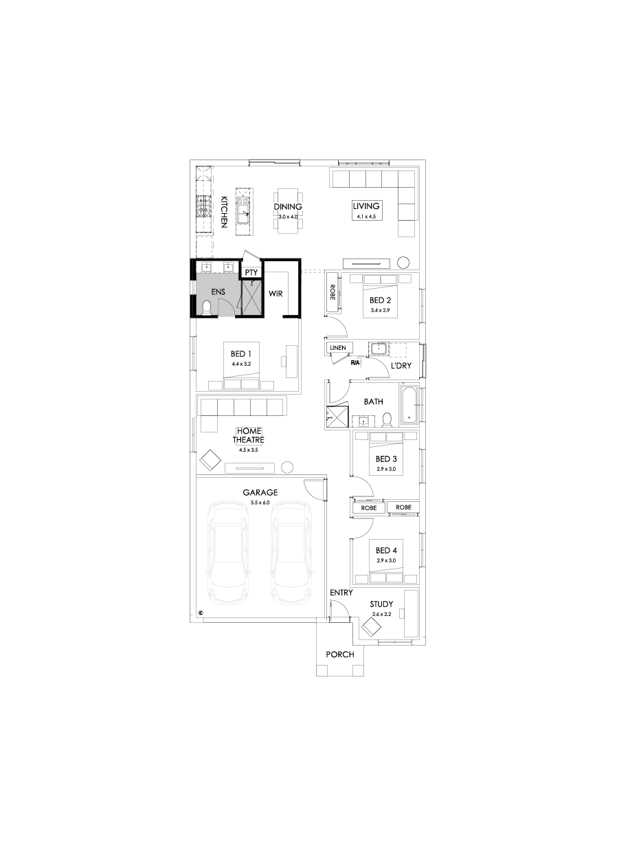 22  Floor Floorplan (Ensuite upgrade)