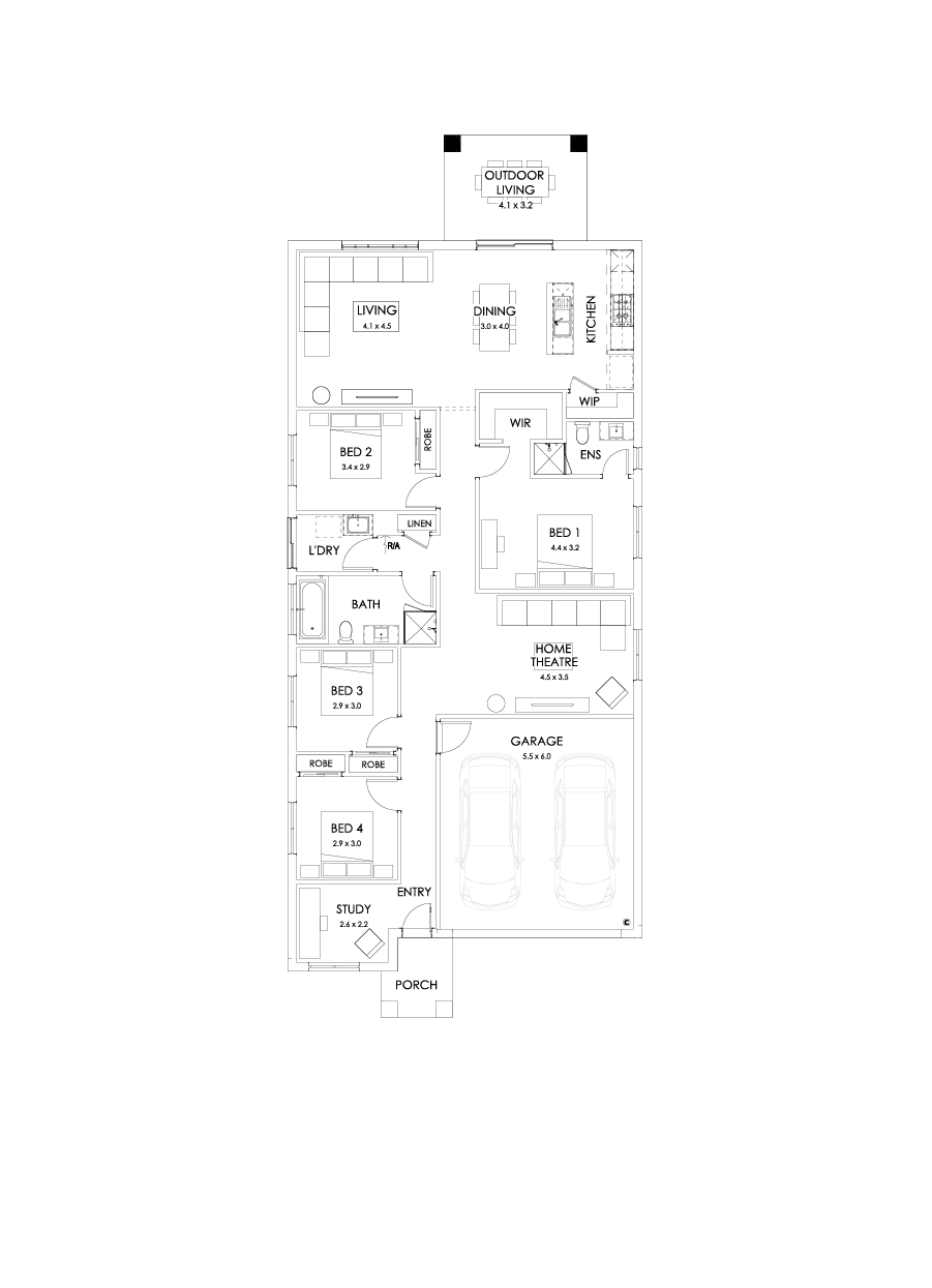 22  Floor Floorplan (Outdoor living - Flipped)