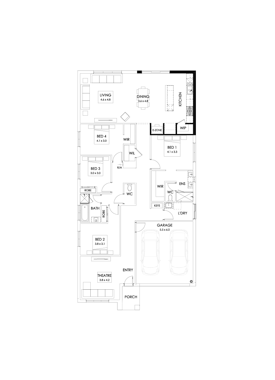 27  Floor Floorplan (Alternate kitchen - Flipped)