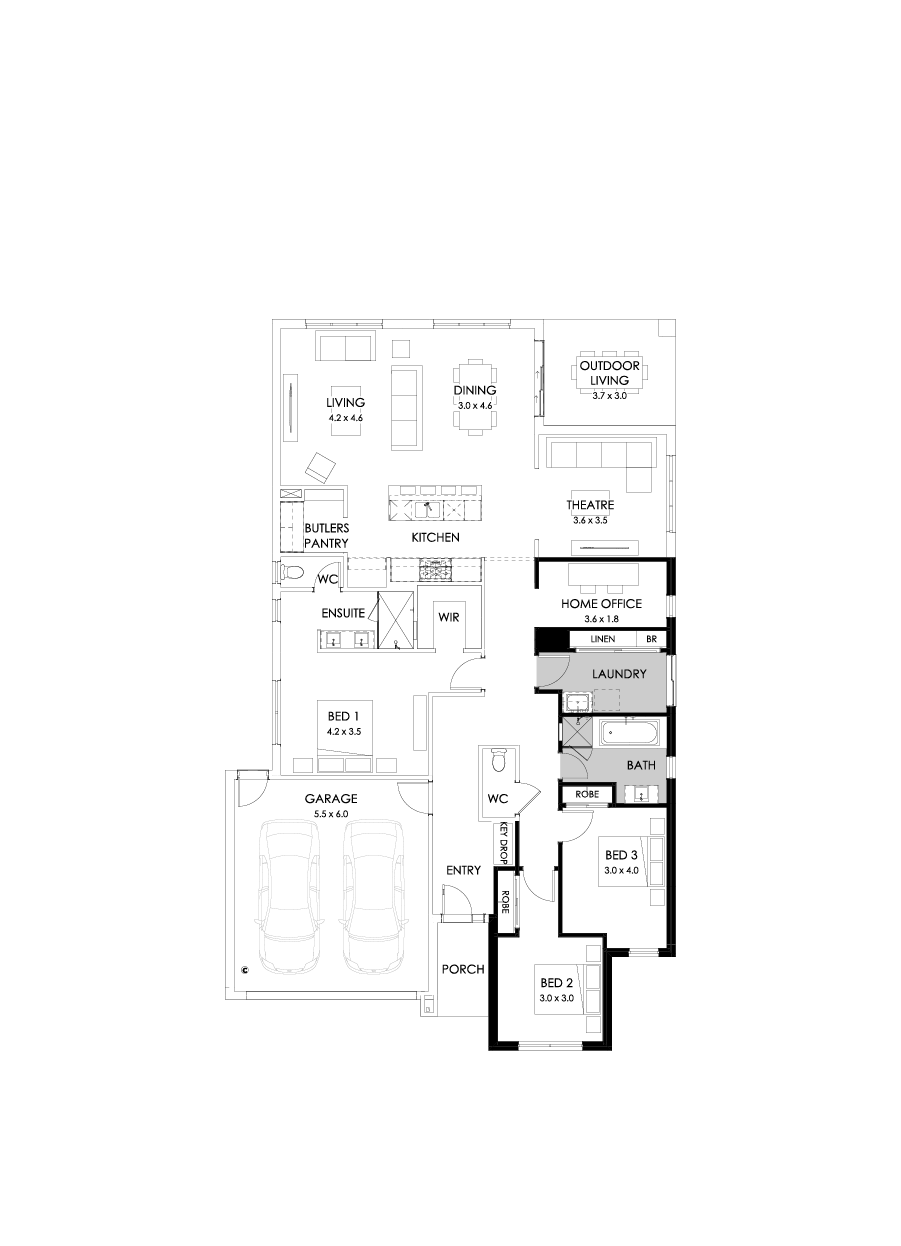 25  Floor Floorplan (3 bedrooms)